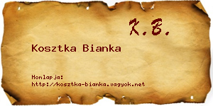 Kosztka Bianka névjegykártya