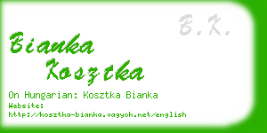 bianka kosztka business card